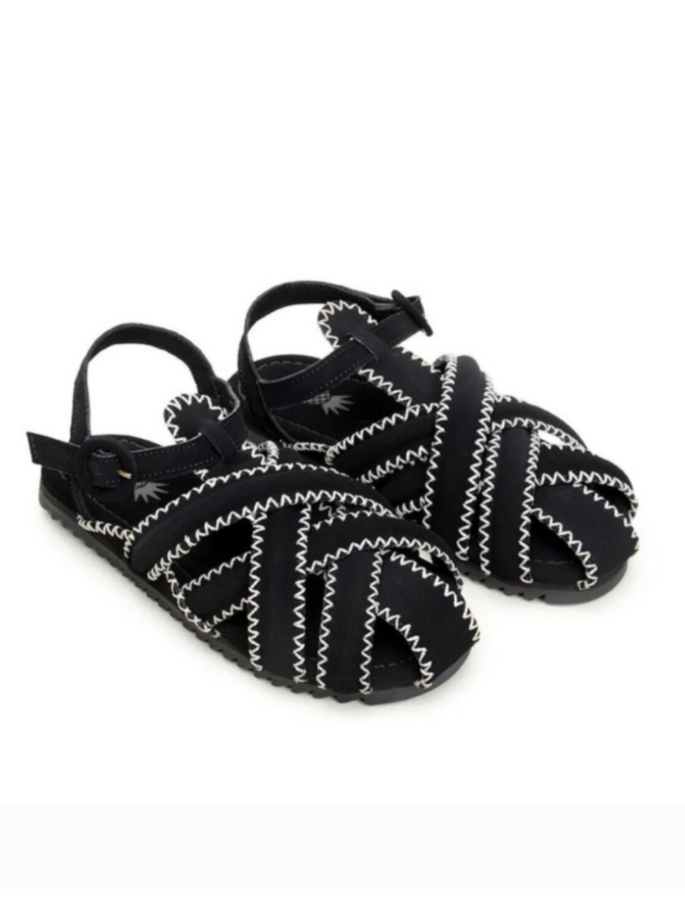 FARM Rio || Zigzag Flat‎ Sandals Black White US 7.5